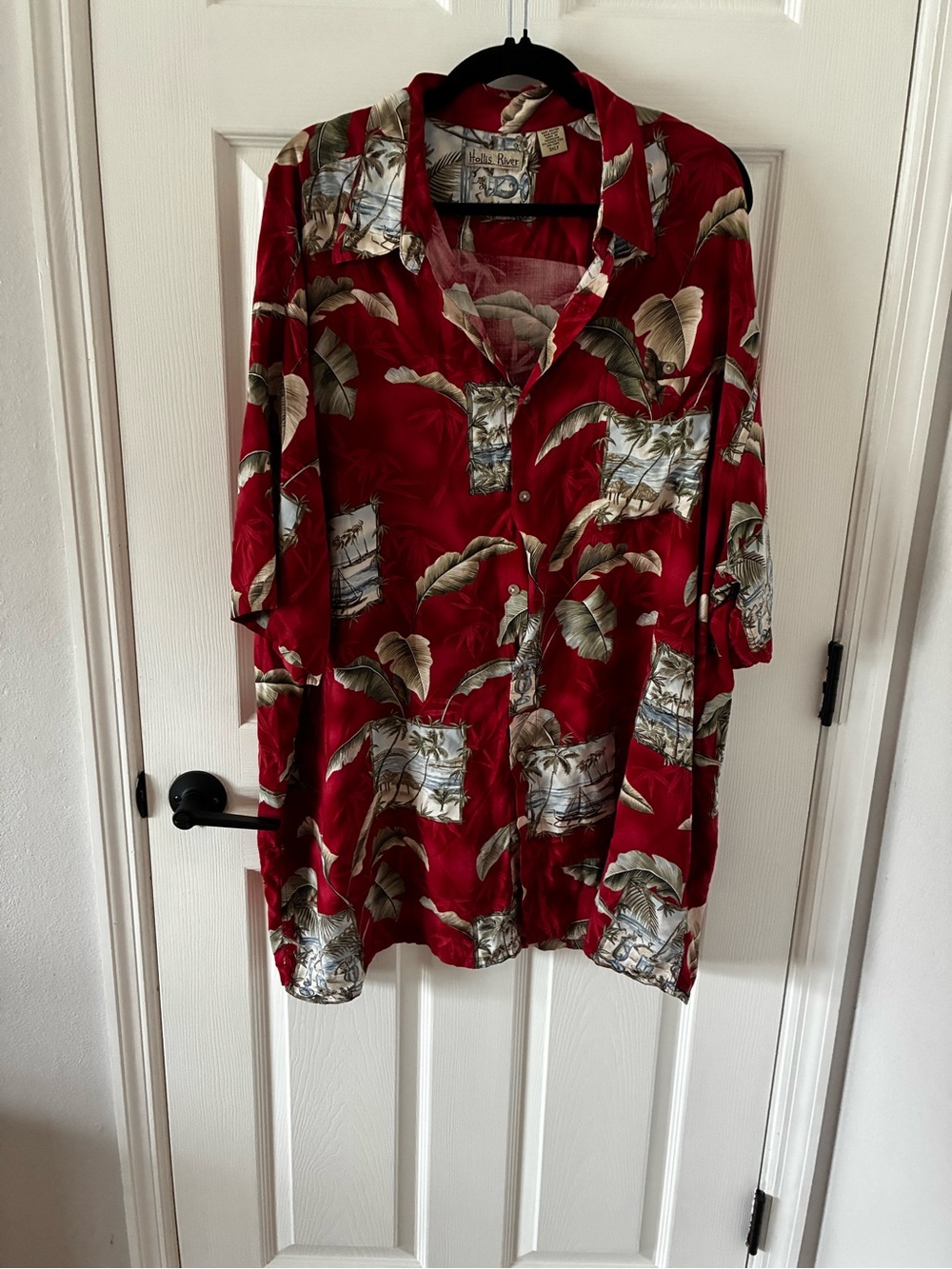 Classic Red Hawaiian Print Camp Shirt - Hollis River